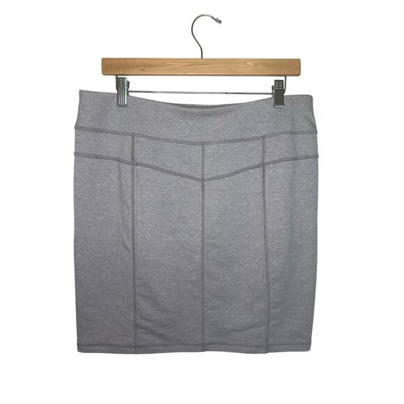 Athleta Stretch Pull On Mini Skirt Women’s Size L Light Gray Casual Athleisure - Picture 3 of 5